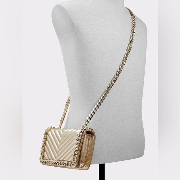NWT Aldo Migreenwaldd Crossbody Bag, Gold - Picture 7 of 16